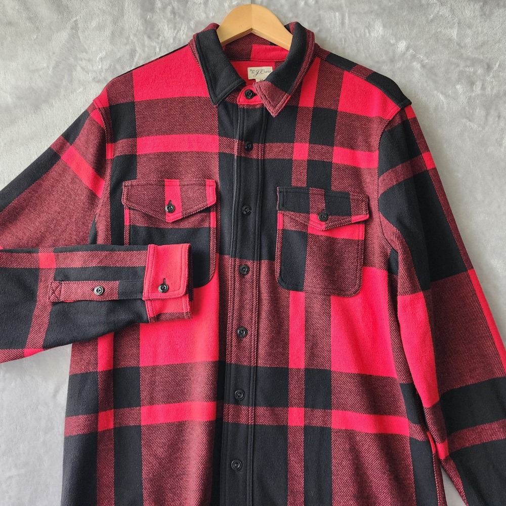 J. Crew Shirt Mens Size Medium Buffalo Plaid Seaboard Soft Knit Button Down